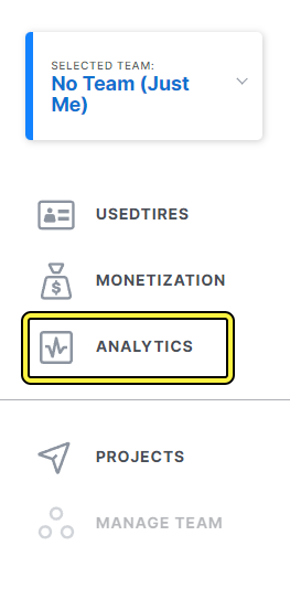 Click the Analytics icon to go to the Analytics dashboard.