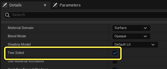 Check the Two Sided option in the Details panel.