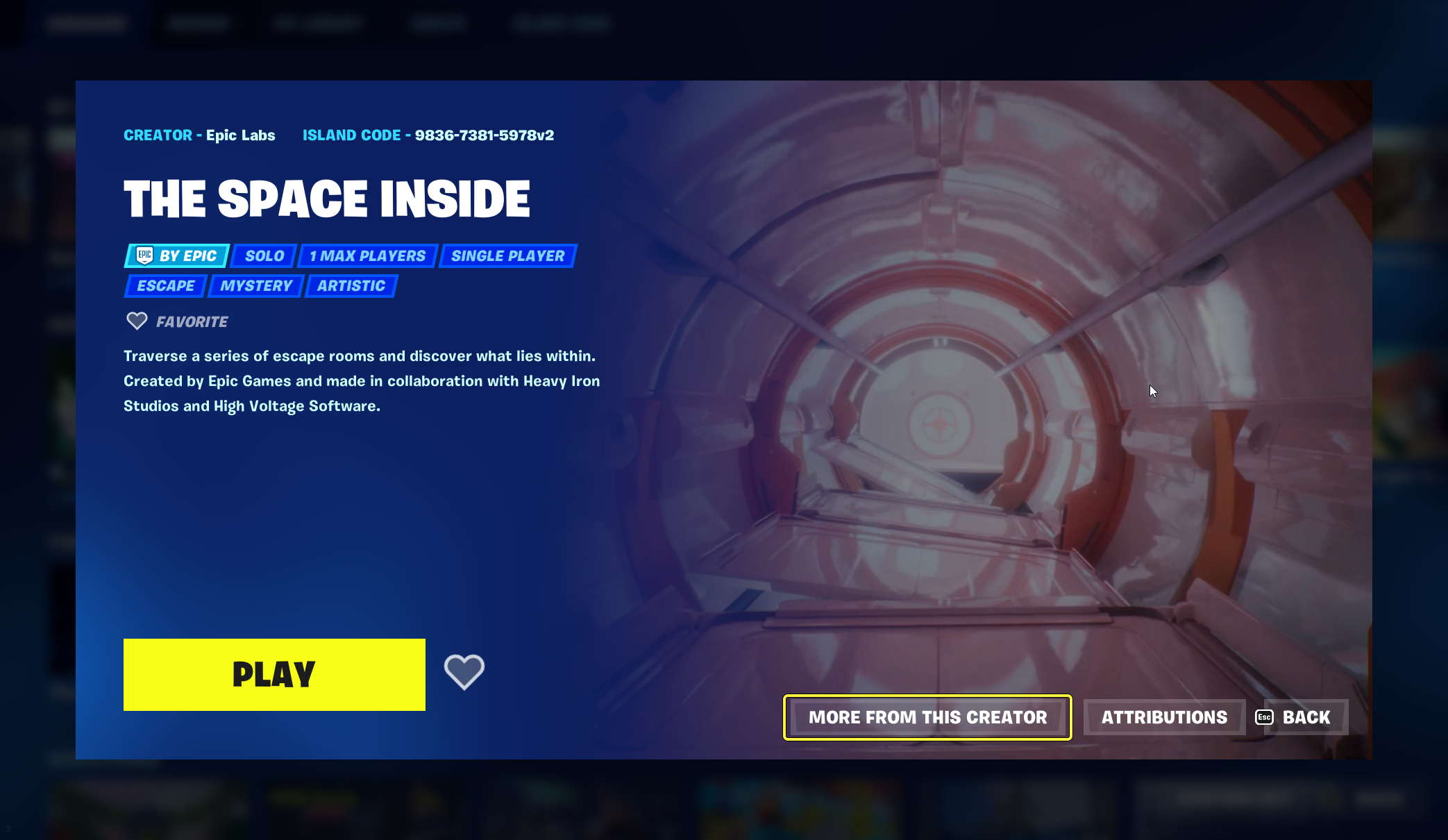 When players click the MORE FROM THIS CREATOR button they go to that creator page.