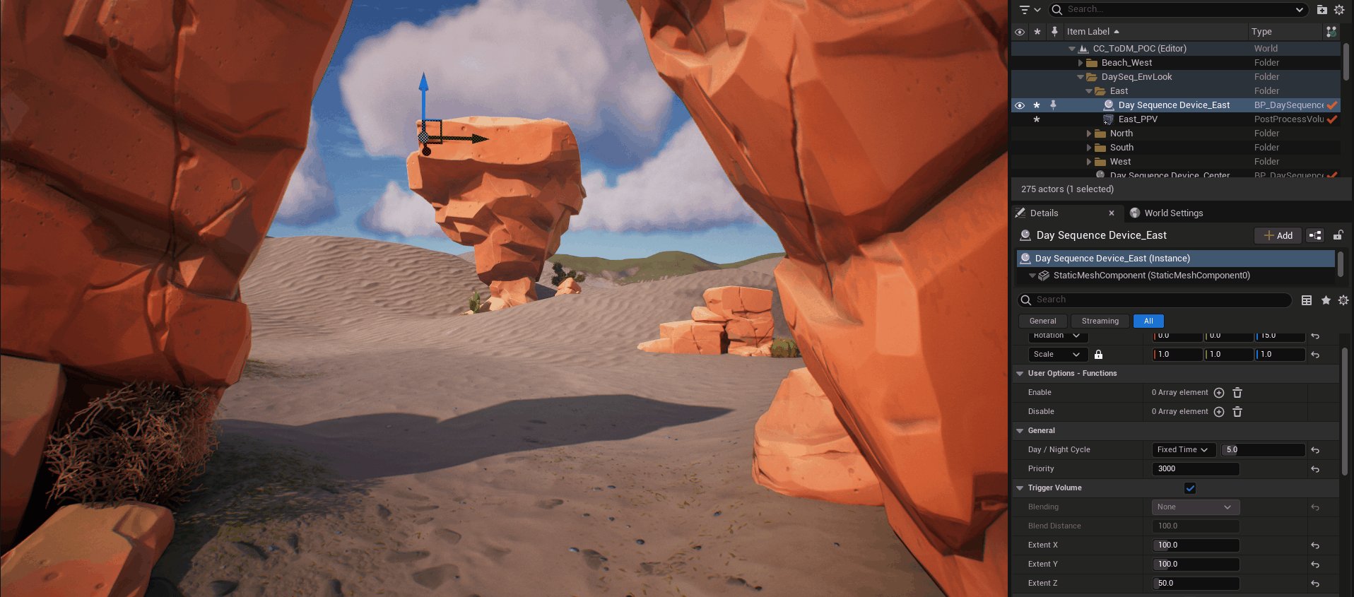Go through the East biome gate to see how the desert environment was created.