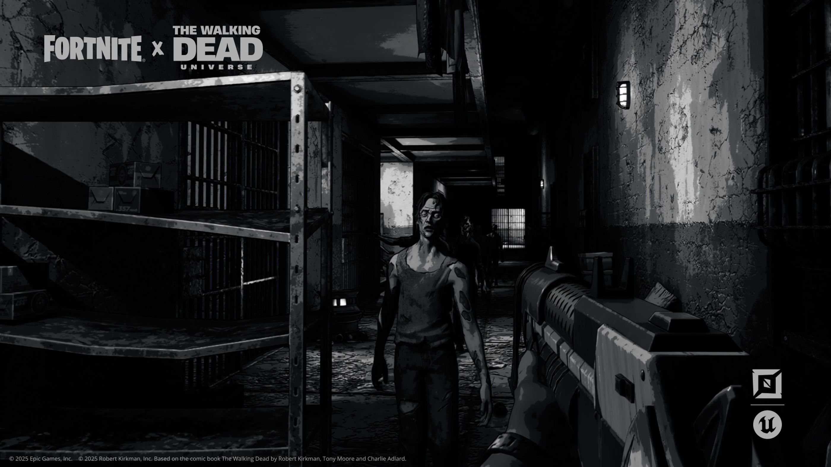 Screenshot of The Walking Dead Universe assets used in a Fortnite island