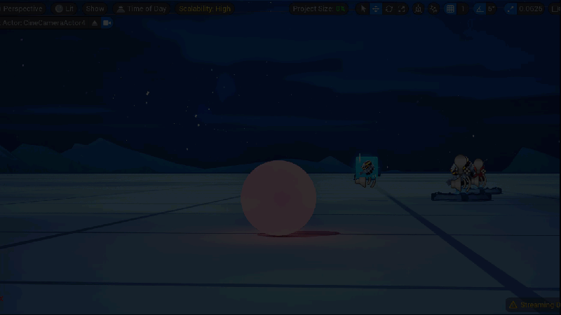 An example of camera shake applied to a level sequence.