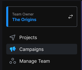 The Campaigns tab is located on the main menu in the Creator Portal.