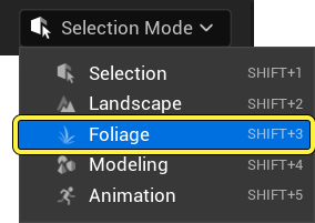 Select Foliage Mode from the dropdown menu.