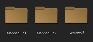 Create subfolders for the different kinds of skeletal meshes and animation assets you import.