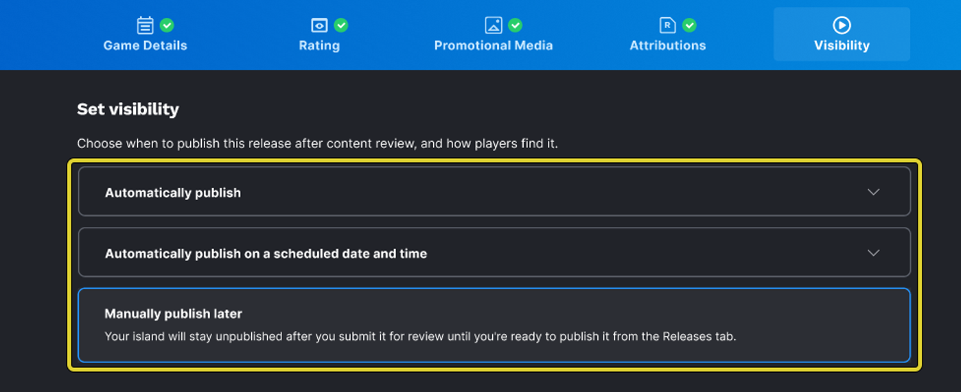You can schedule the publish of your islands from the Visibility settings of the publish flow.