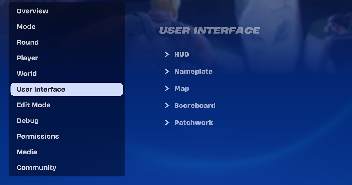 User Interface is a category under the Island Settings tab.