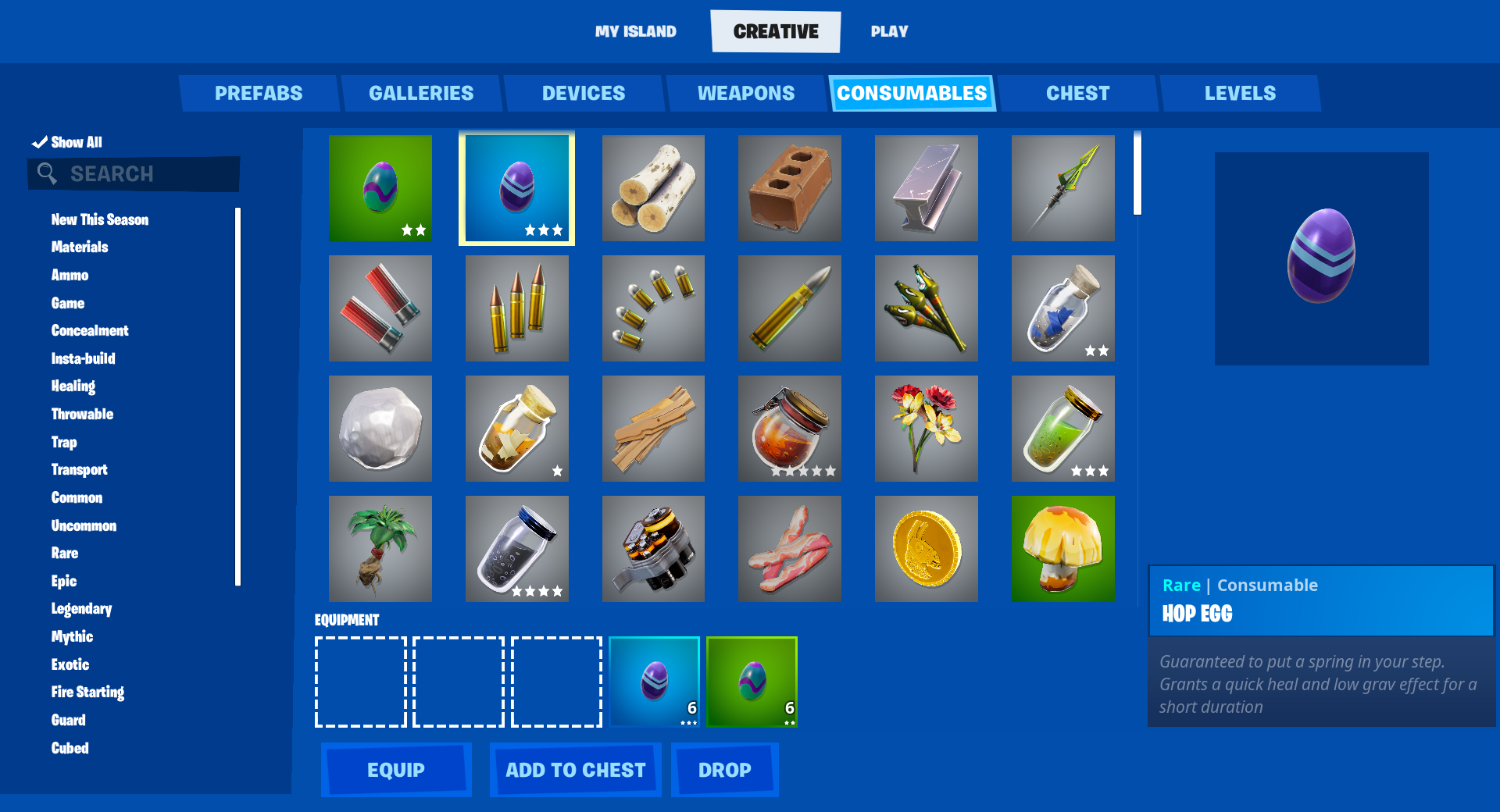Finding Egg Consumables