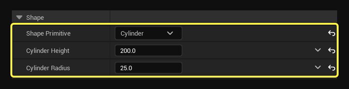 Use the values above to edit the Shape options.