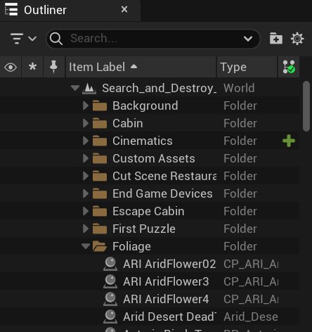 Organize your project with named folders in the Outliner.