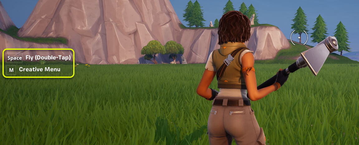 Pickaxe hotkey menu when you're on the ground.