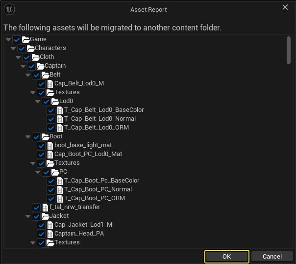 Click OK in the Asset Report window.