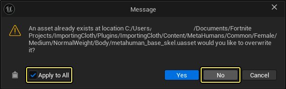 Enable the Apply to All checkbox and click No