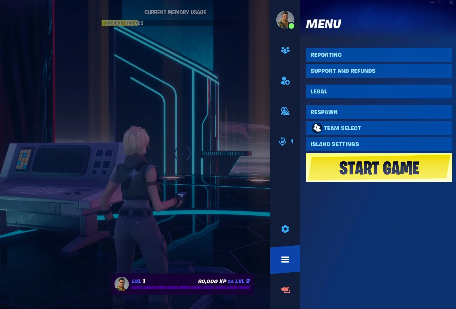Open the Main Menu and choose Start Game